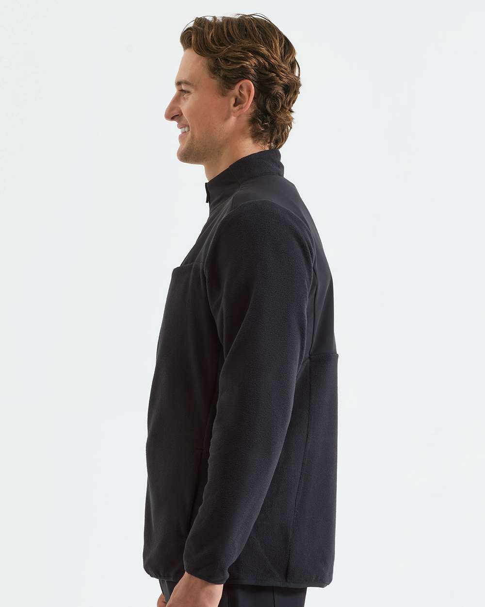 Exact Black Men's Agility Panelled Fleece Full-Zip Jacket - NN800 plain