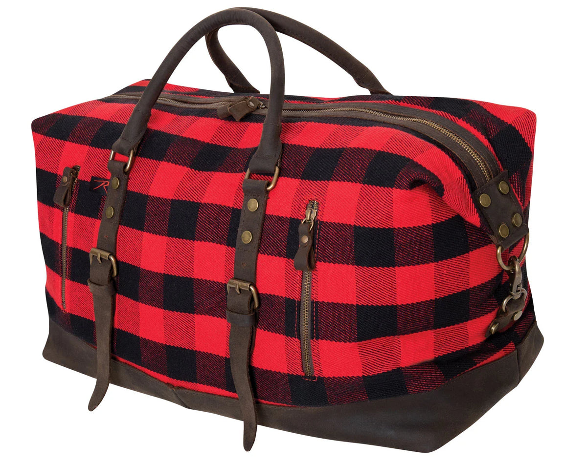 Extended Weekender Bag - Red Plaid