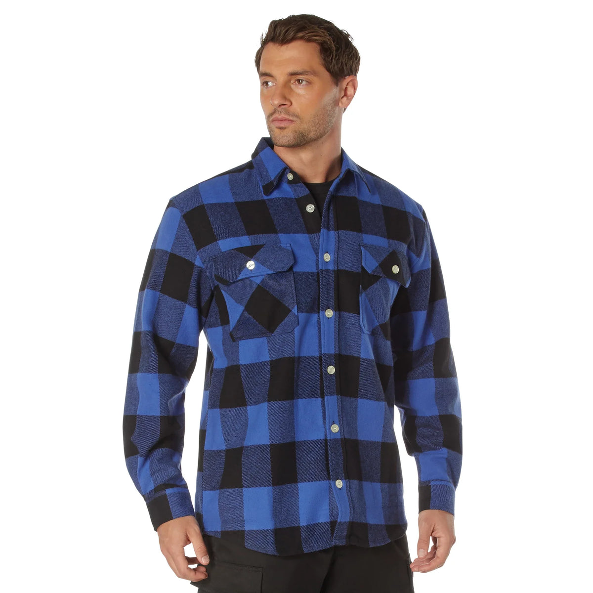 Extra Heavyweight Buffalo Plaid Flannel Shirt - Blue / s