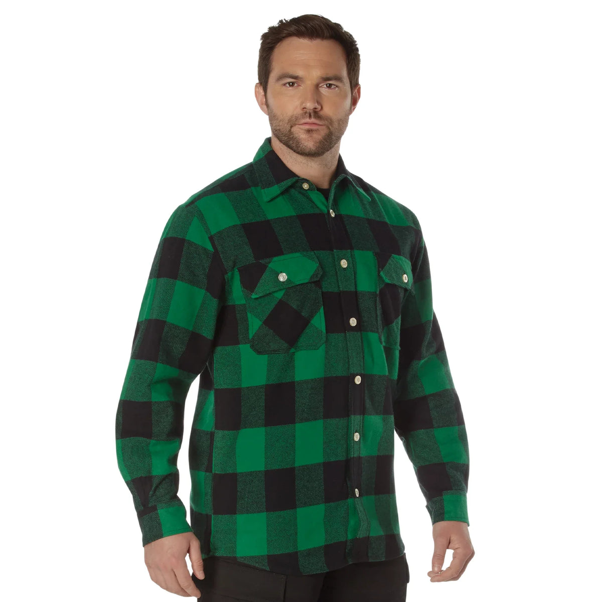 Extra Heavyweight Buffalo Plaid Flannel Shirt - Green / s