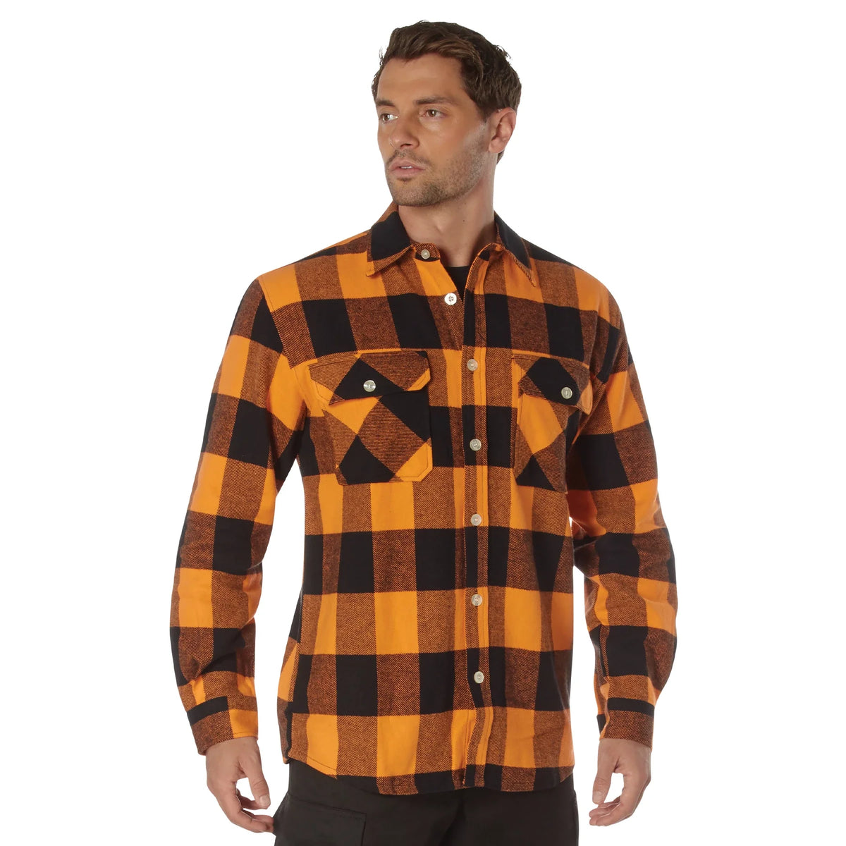 Extra Heavyweight Buffalo Plaid Flannel Shirt - Orange / s