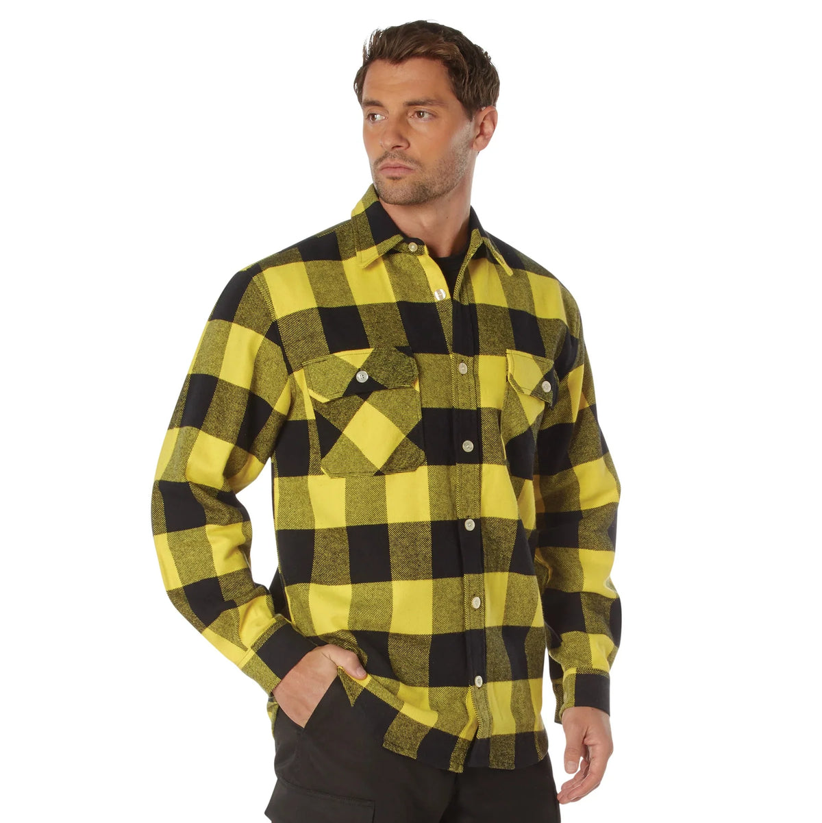 Extra Heavyweight Buffalo Plaid Flannel Shirt - Yellow / s
