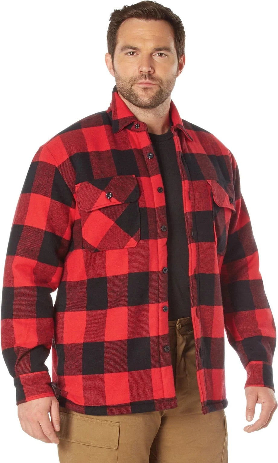Extra Heavyweight Buffalo Plaid Sherpa Lined Flannel Shirts