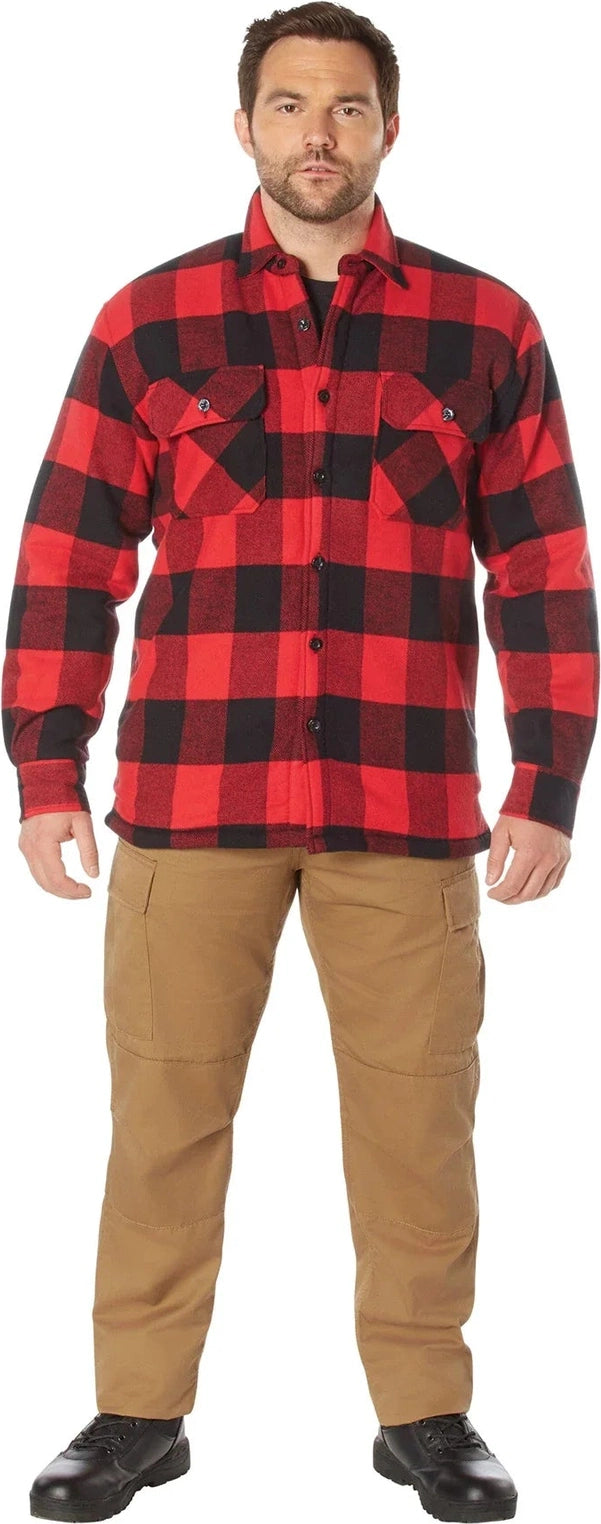 Extra Heavyweight Buffalo Plaid Sherpa Lined Flannel Shirts