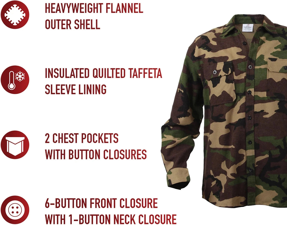 Extra Heavyweight Camo Flannel Shirts