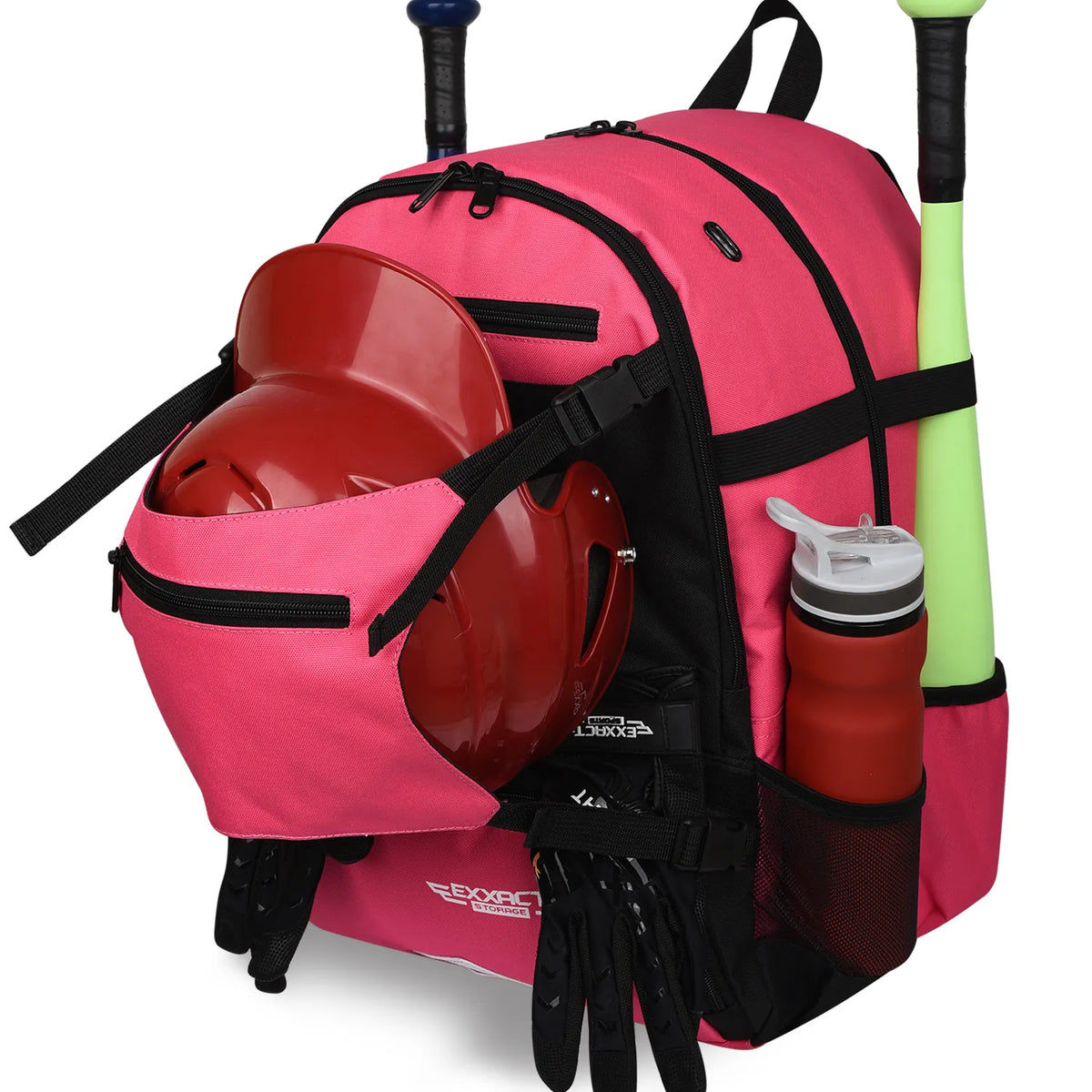 Exxact Sports Baseball Bag with Helmet Holder and Seperate Cleats Compartment - Pink