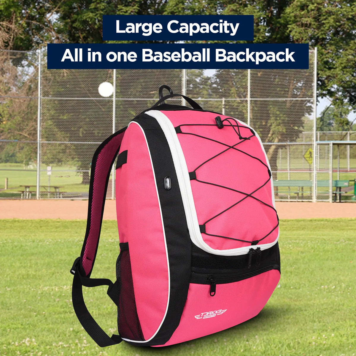 Exxact Sports Baseball Bat Bag with Seperate Cleats Compartment - Pink