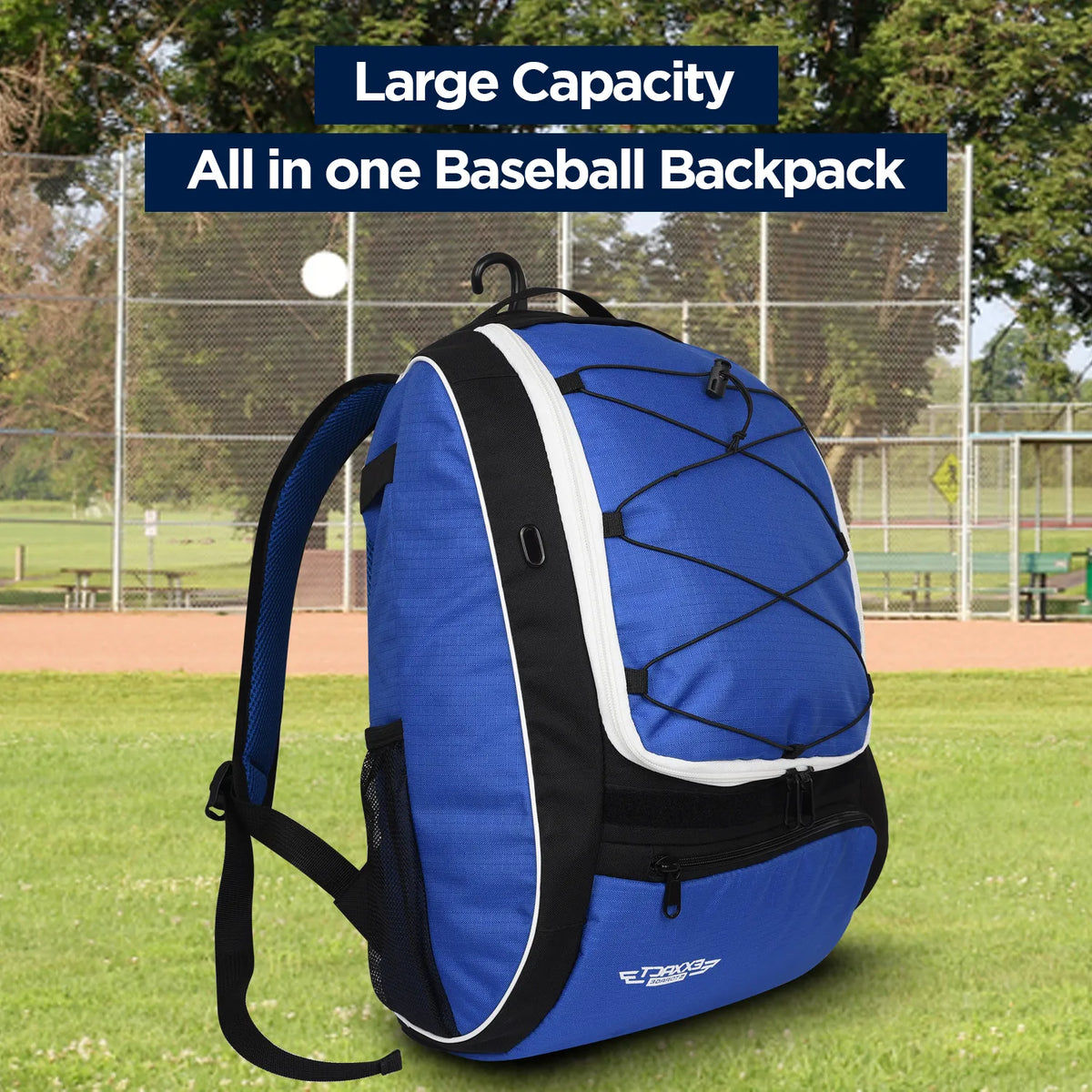 Exxact Sports Baseball Bat Bag with Seperate Cleats Compartment - Royal Blue
