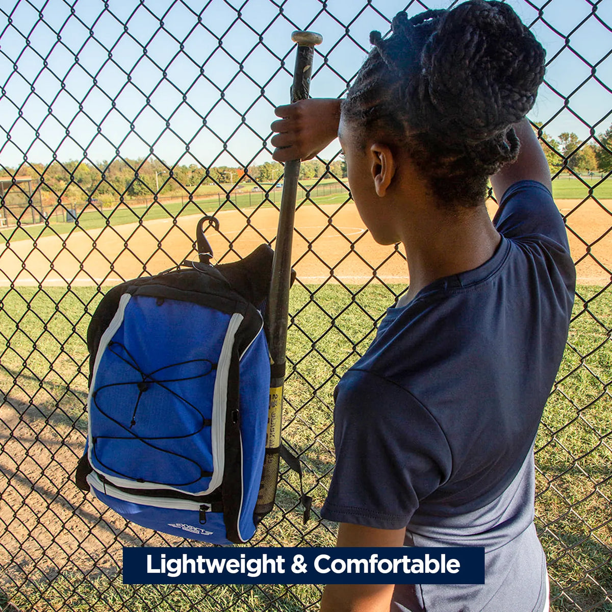 Exxact Sports Baseball Bat Bag with Seperate Cleats Compartment - Royal Blue