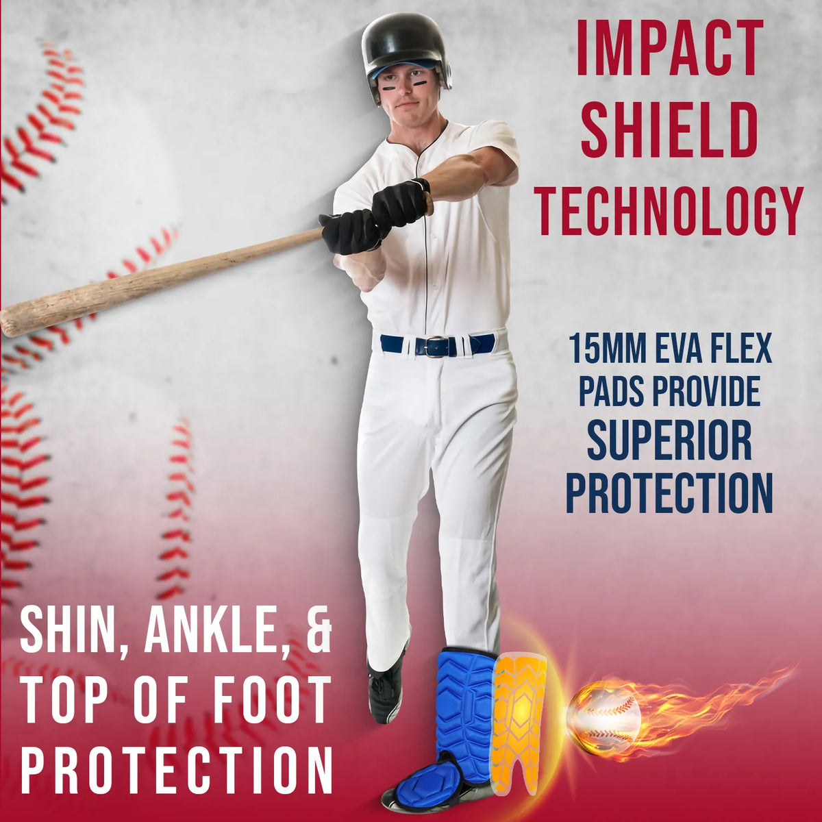 Exxact Sports Baseball Batter’s Leg Guard with Adjustable Straps - Royal Blue