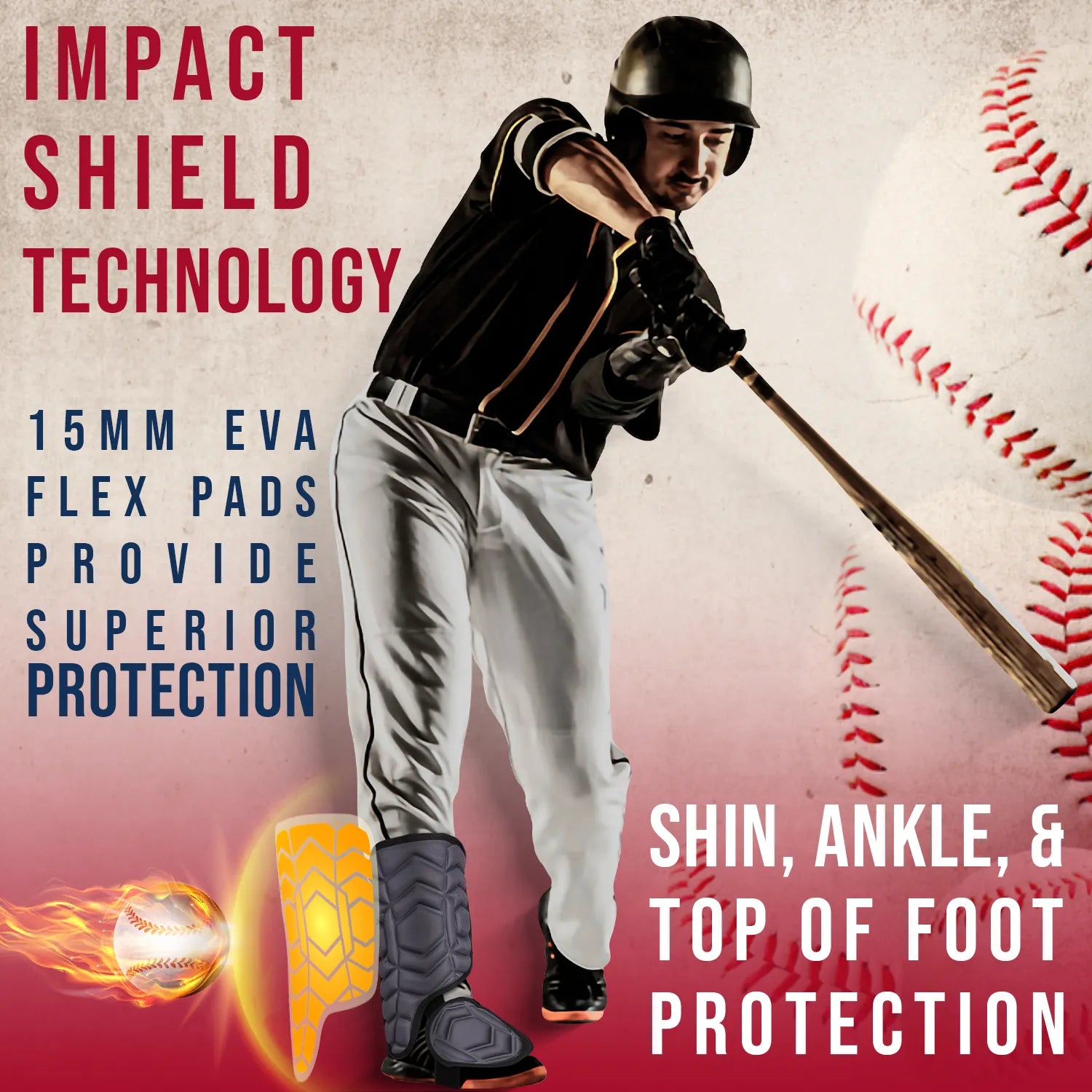 Exxact Sports Baseball Batter’s Leg Guard with Adjustable Straps - Dark Gray - Left Handed Hitter / Youth