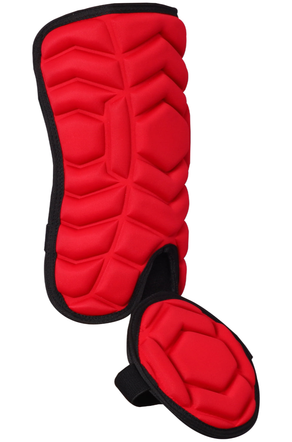 Exxact Sports Baseball Batter’s Leg Guard with Adjustable Straps - Red - Universal (both Sidded) / Youth