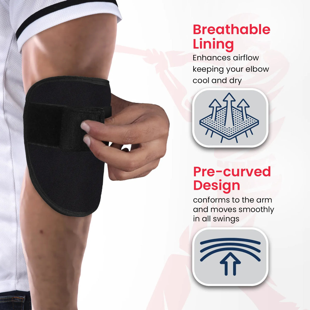 Exxact Sports Baseball Elbow Guard with Adjustable Strap - Black