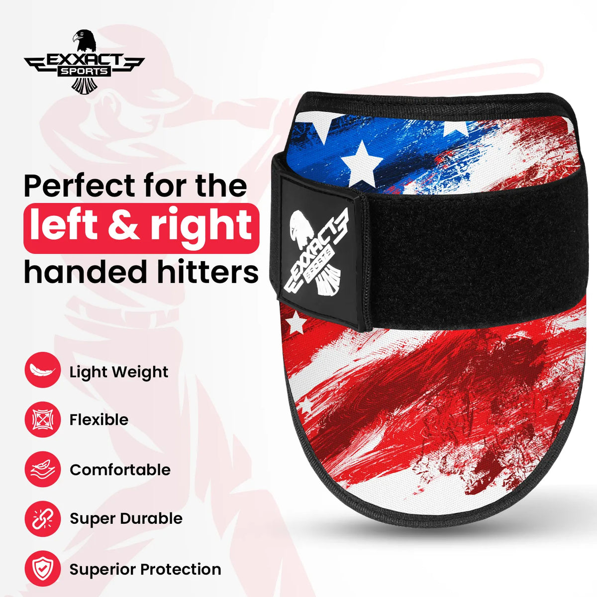 Exxact Sports Baseball Elbow Guard with Adjustable Strap - Brushy Usa Flag