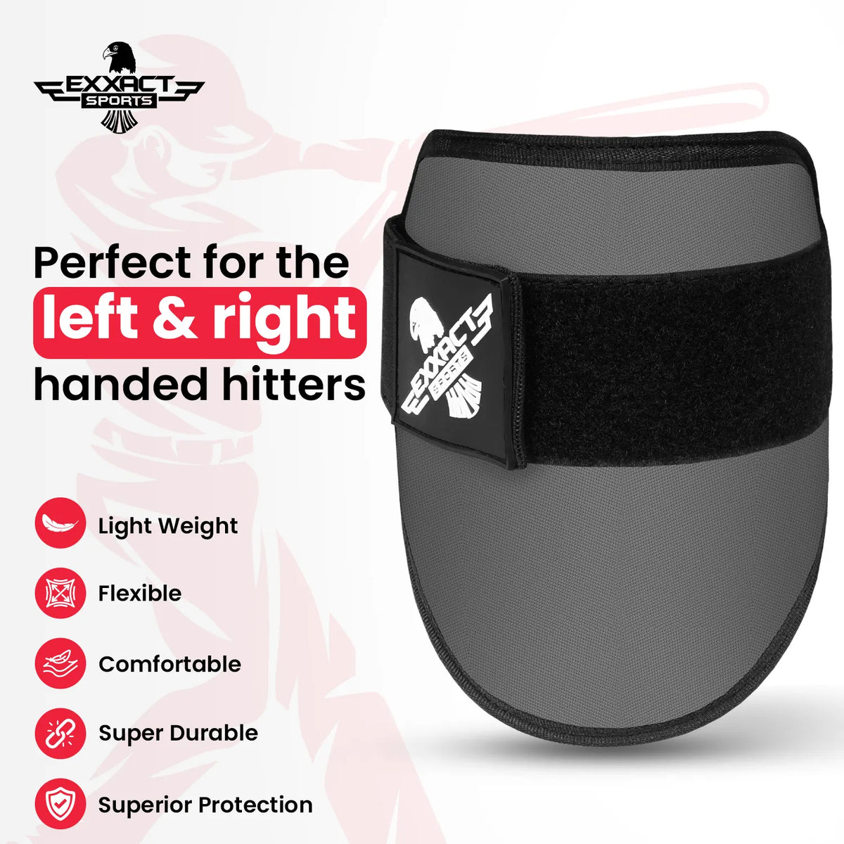 Exxact Sports Baseball Elbow Guard with Adjustable Strap - Dark Gray