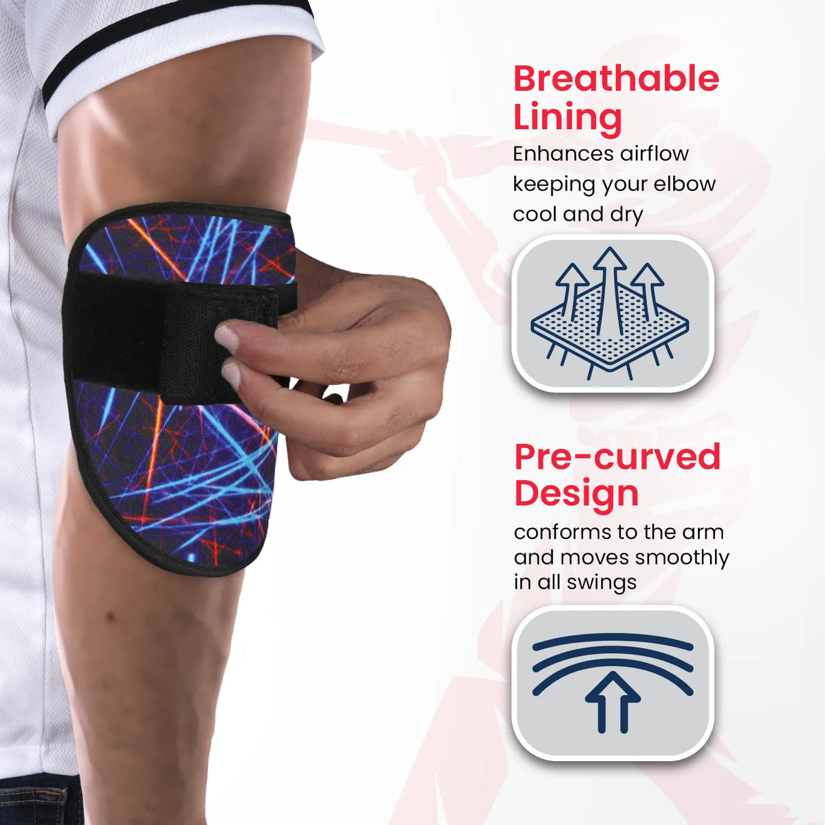 Exxact Sports Baseball Elbow Guard with Adjustable Strap - Lazer
