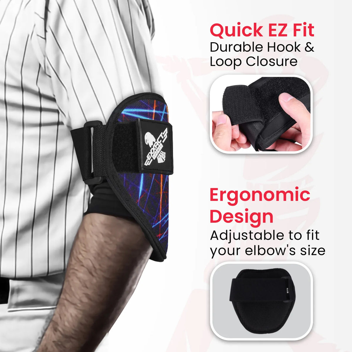 Exxact Sports Baseball Elbow Guard with Adjustable Strap - Lazer