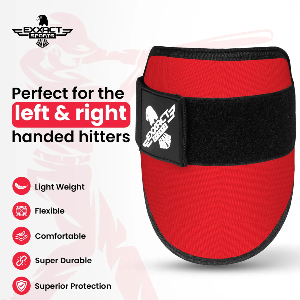 Exxact Sports Baseball Elbow Guard with Adjustable Strap - Red