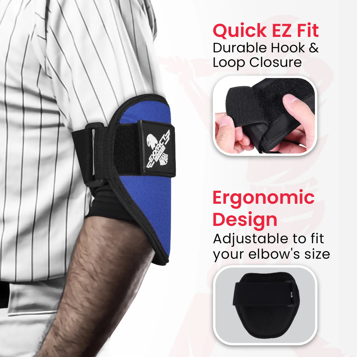 Exxact Sports Baseball Elbow Guard with Adjustable Strap - Royal Blue