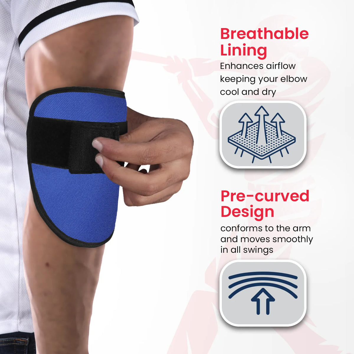 Exxact Sports Baseball Elbow Guard with Adjustable Strap - Royal Blue