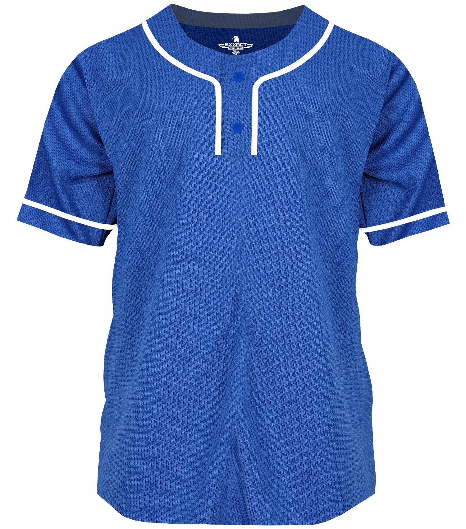 Exxact Sports Baseball Jersey 2-button Plain Men - Royal Blue