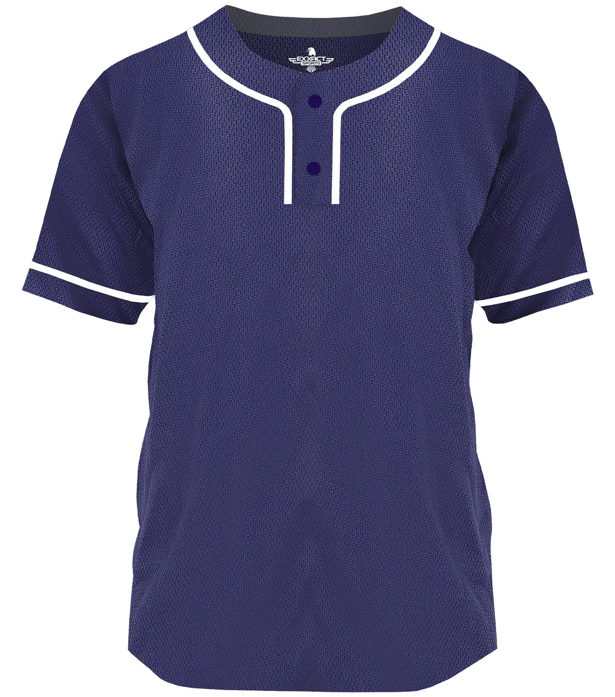 Exxact Sports Baseball Jersey for Men and Women 2-button Plain jersey - Navy