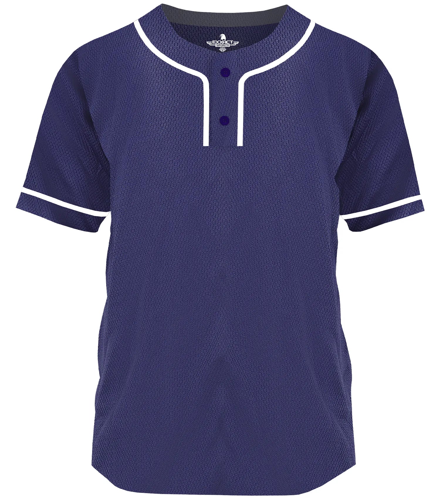 Exxact Sports Baseball Jersey for Men and Women 2-button Plain jersey - Navy