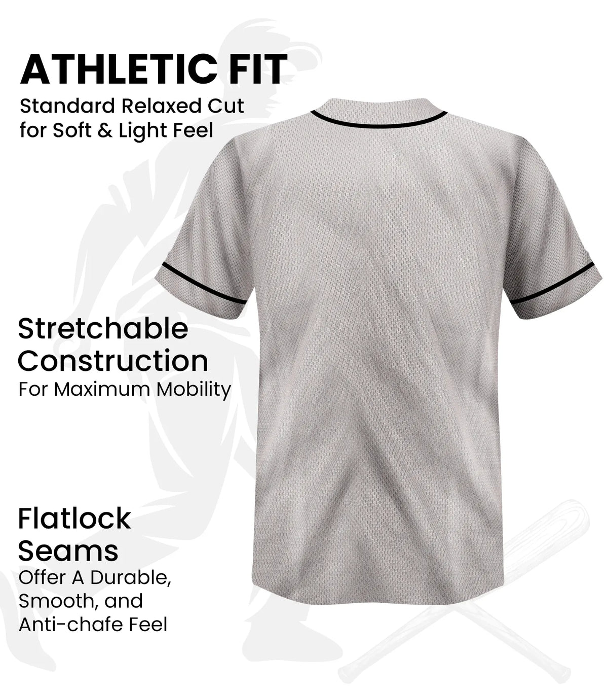 Exxact Sports Baseball Jersey for Men and Women 2-button Plain jersey - Gray