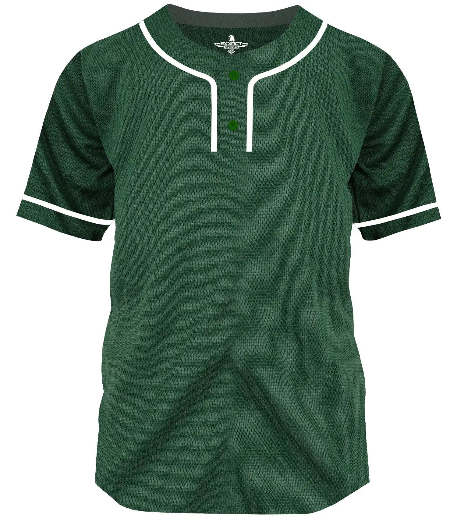 Exxact Sports Baseball Jersey for Men and Women 2-button Plain jersey - Dark Green
