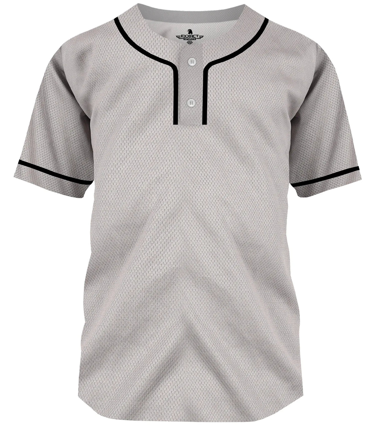 Exxact Sports Baseball Jersey for Men and Women 2-button Plain jersey - Gray