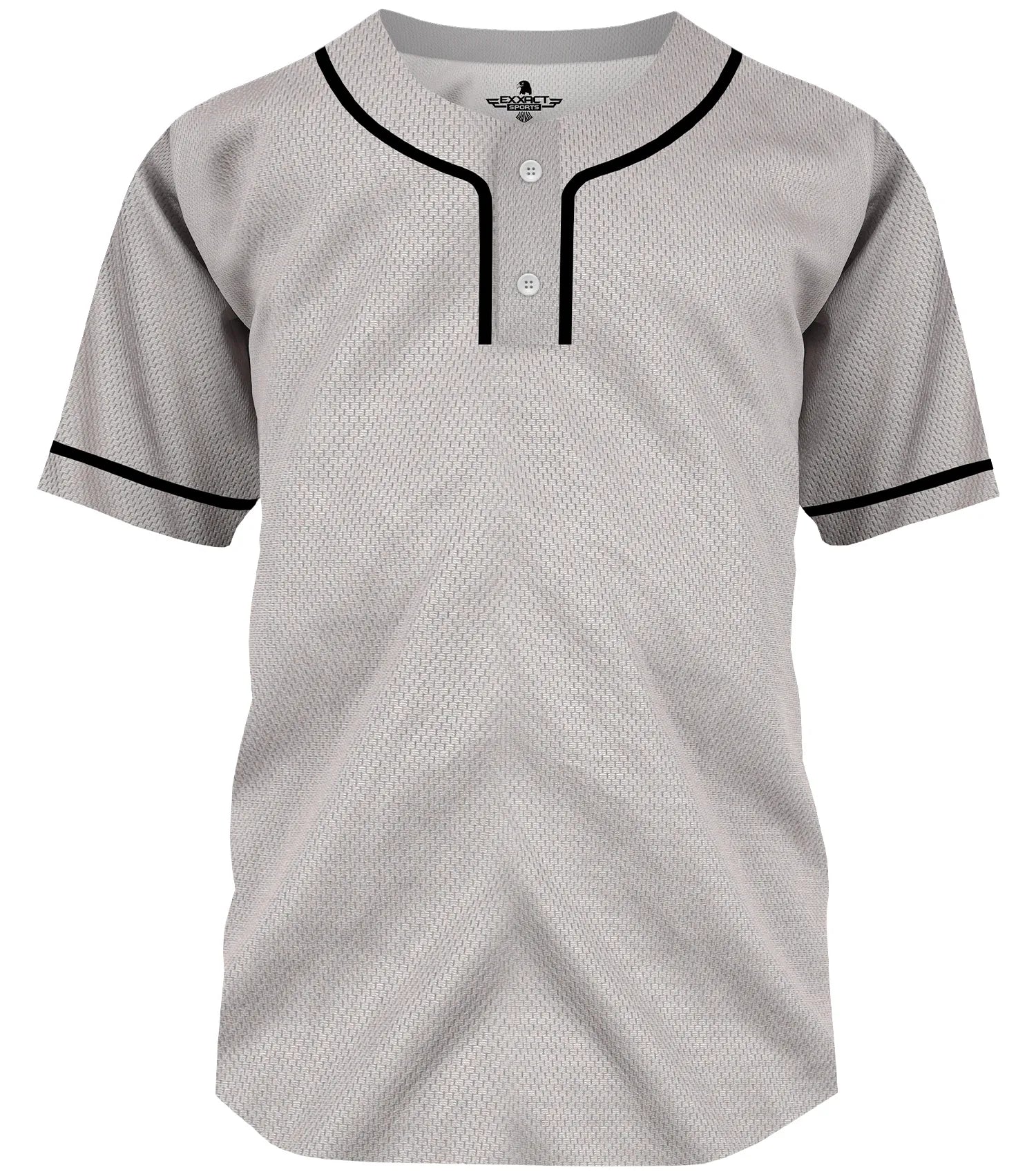 Exxact Sports Baseball Jersey for Men and Women 2-button Plain jersey - Gray