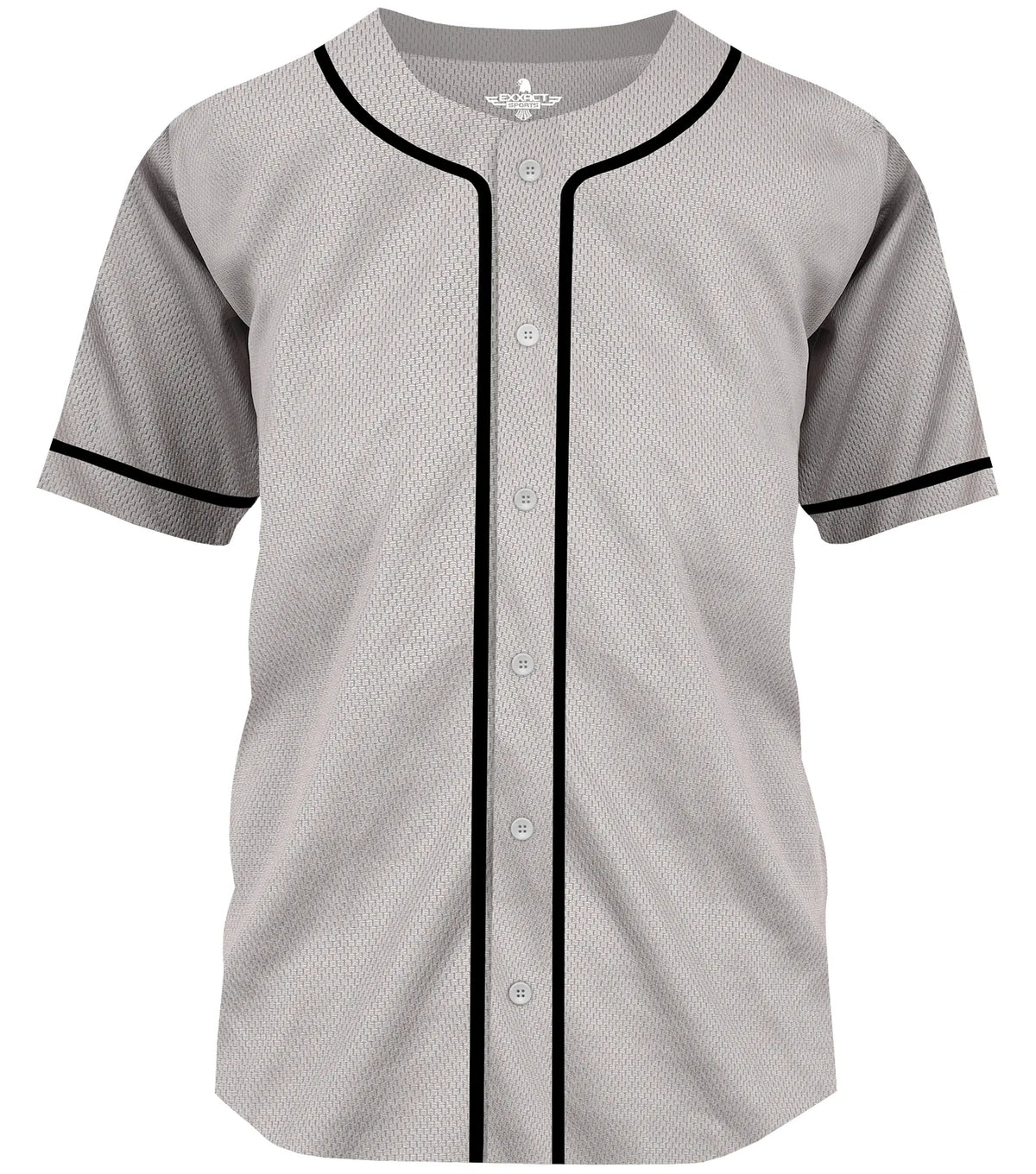 Exxact Sports Baseball Jersey for Men and Women Button Down Plain - Gray