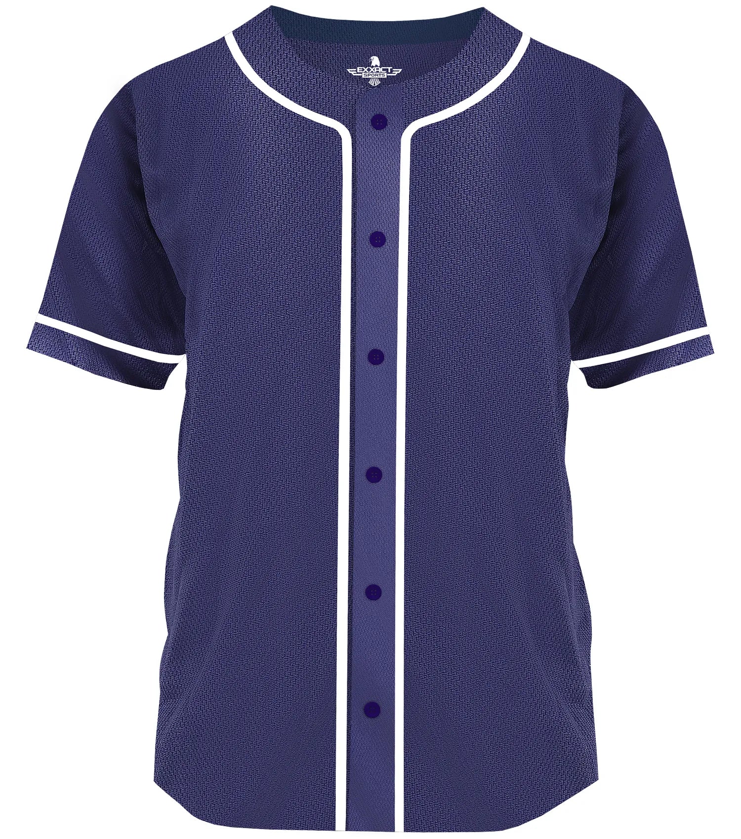 Exxact Sports Baseball Jersey for Men and Women Button Down Plain - Navy