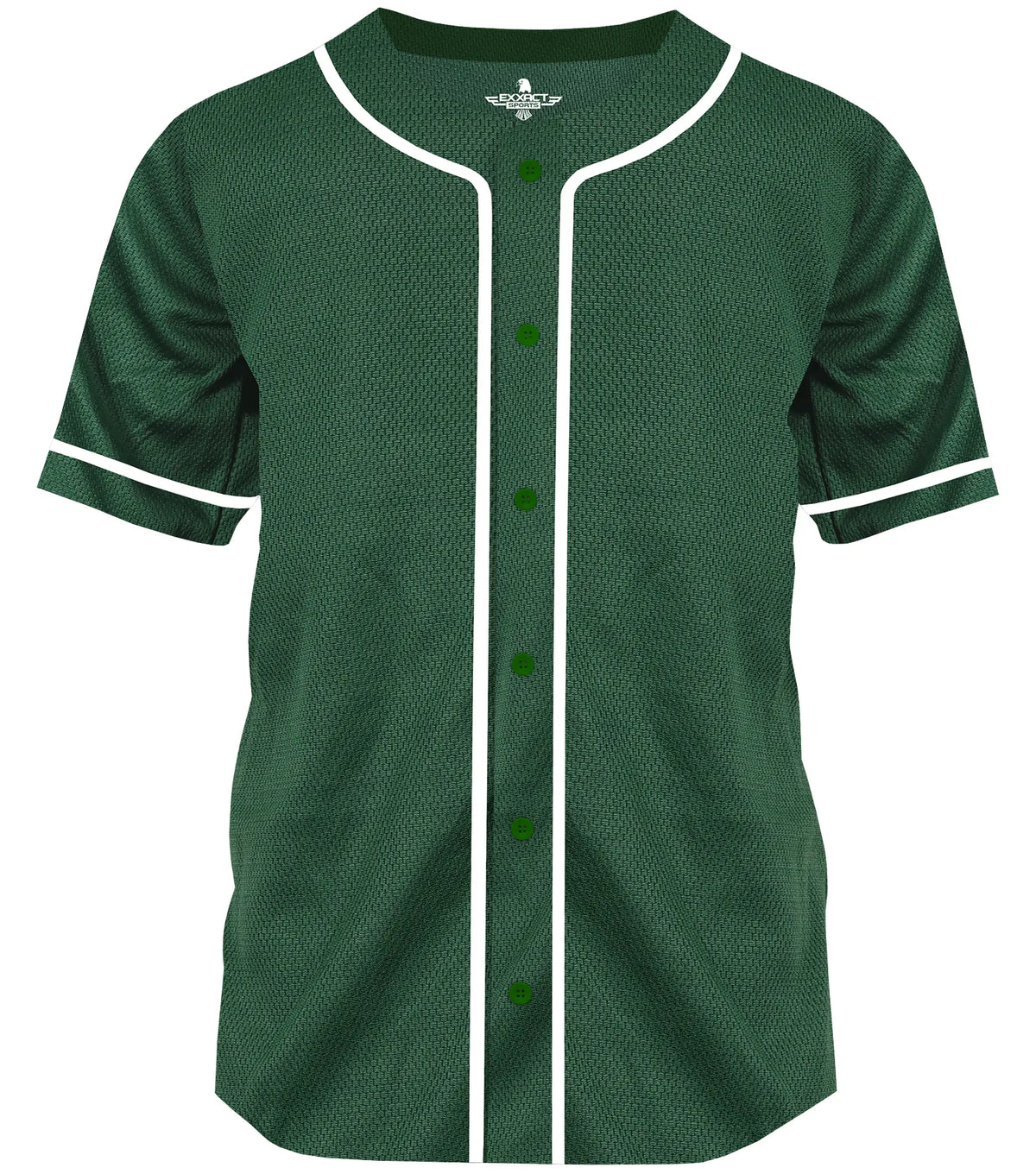Exxact Sports Baseball Jersey for Men and Women Button Down Plain - Dark Green