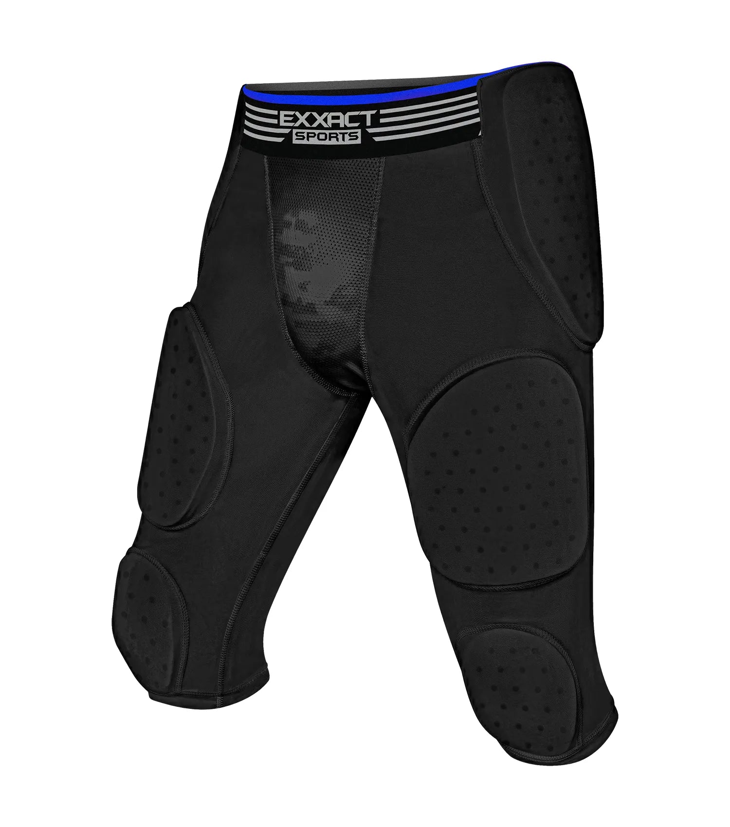 Exxact Sports Battle 7- Pad Boys Football Girdle with Cup Pocket Youth - Black