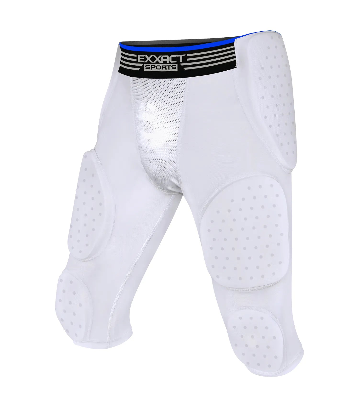 Exxact Sports Battle 7- Pad Boys Football Girdle with Cup Pocket Youth - White