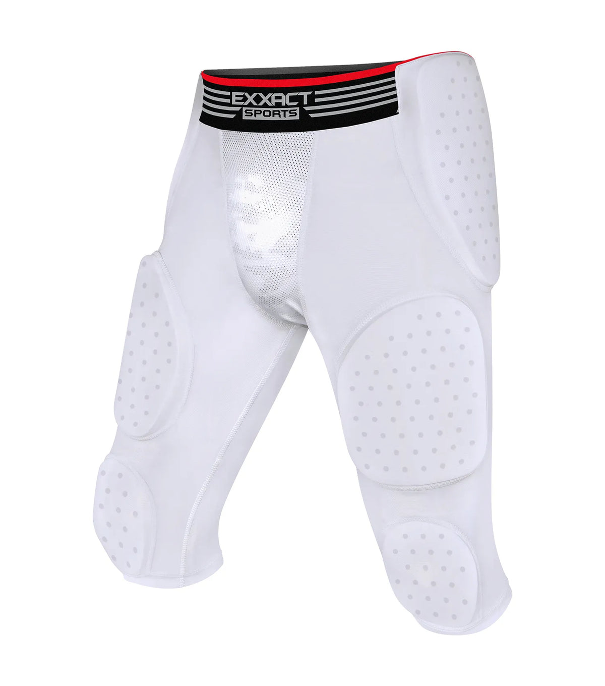 Exxact Sports Battle 7-pad Men’s Football Girdle with Cup Pocket Adult - White