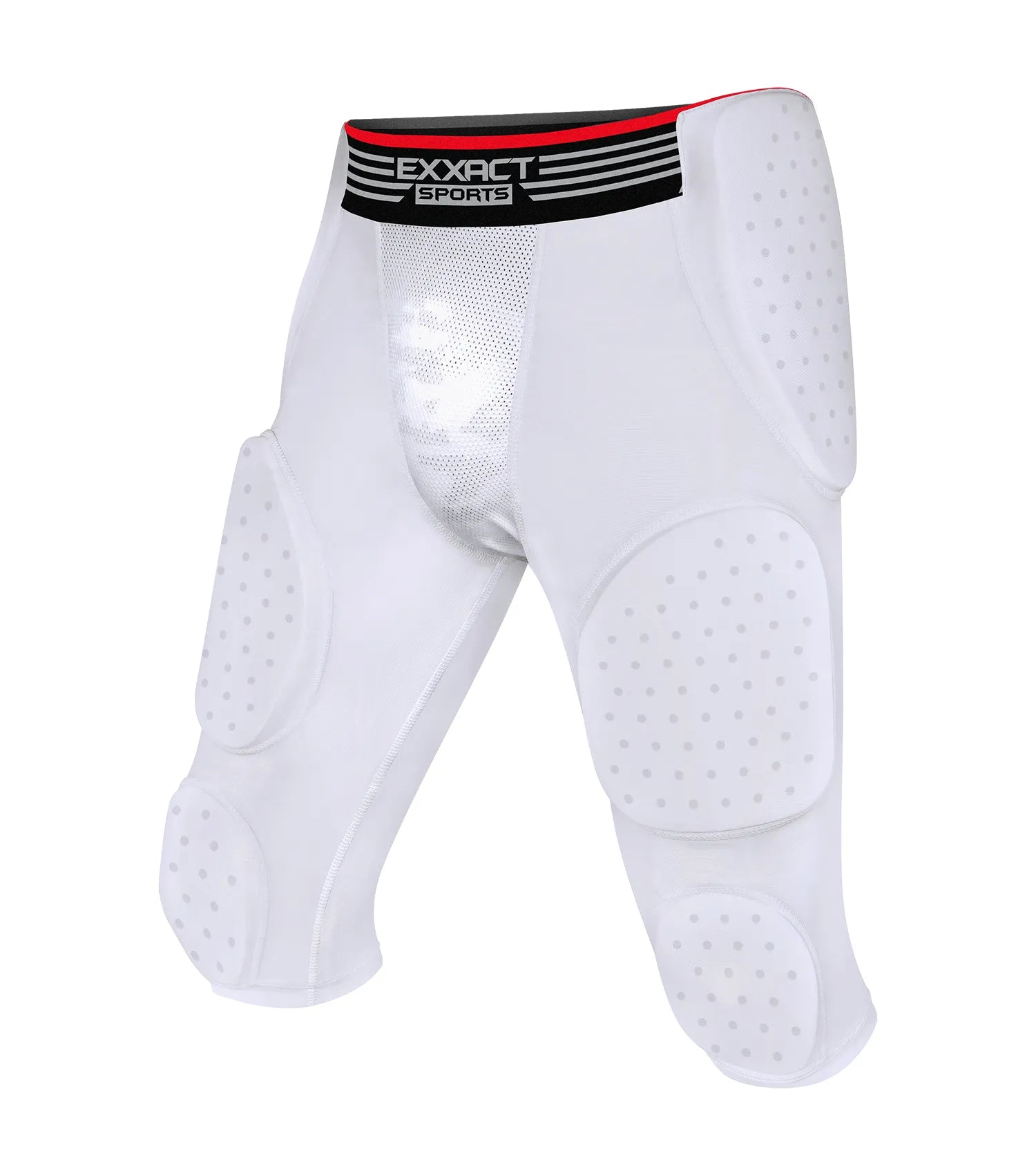 Exxact Sports Battle 7-pad Men’s Football Girdle with Cup Pocket Adult - White
