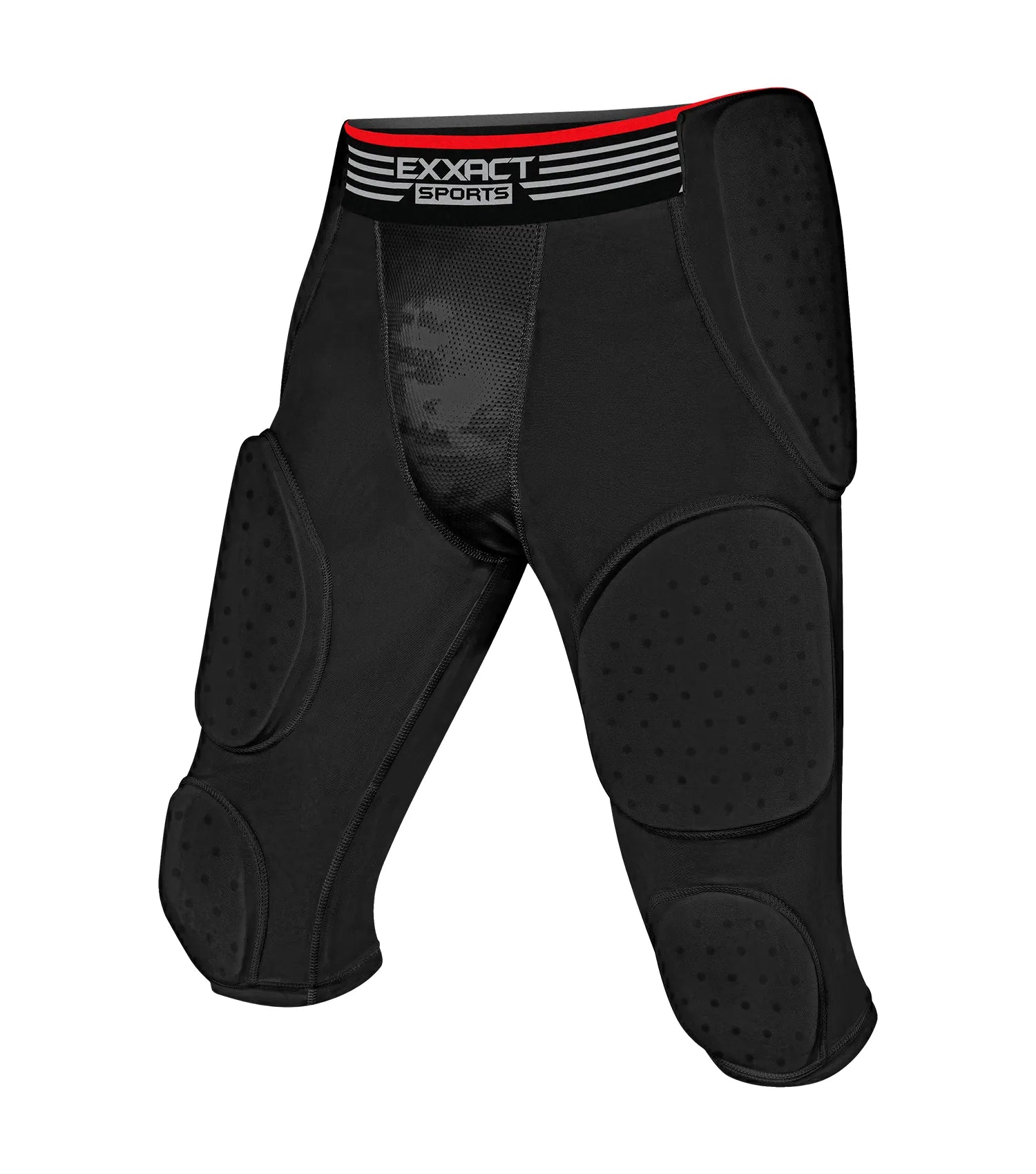 Exxact Sports Battle 7-pad Men’s Football Girdle with Cup Pocket Adult - Black