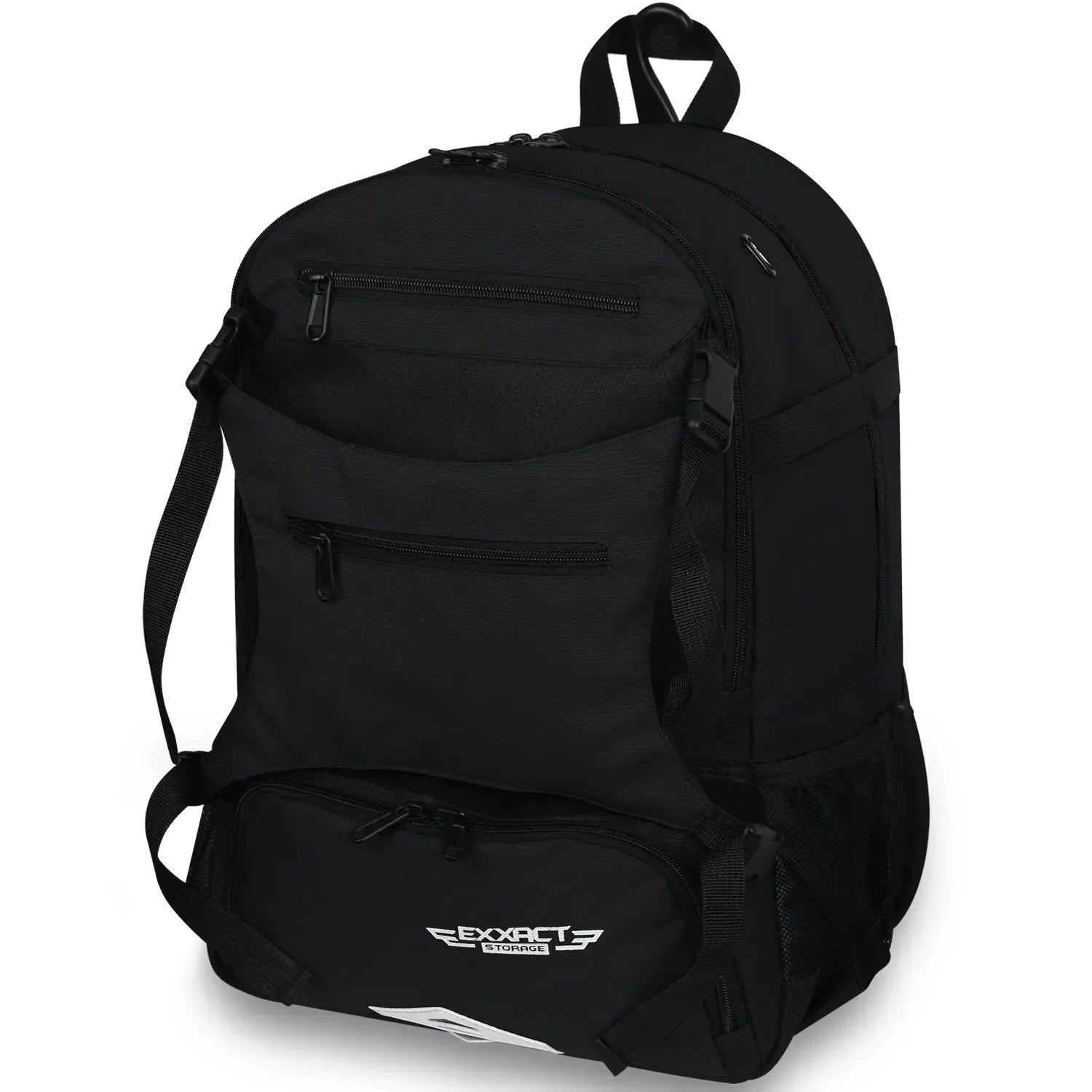 Exxact Sports Black Baseball Bag with Helmet Holder and Seperate Cleats Compartment