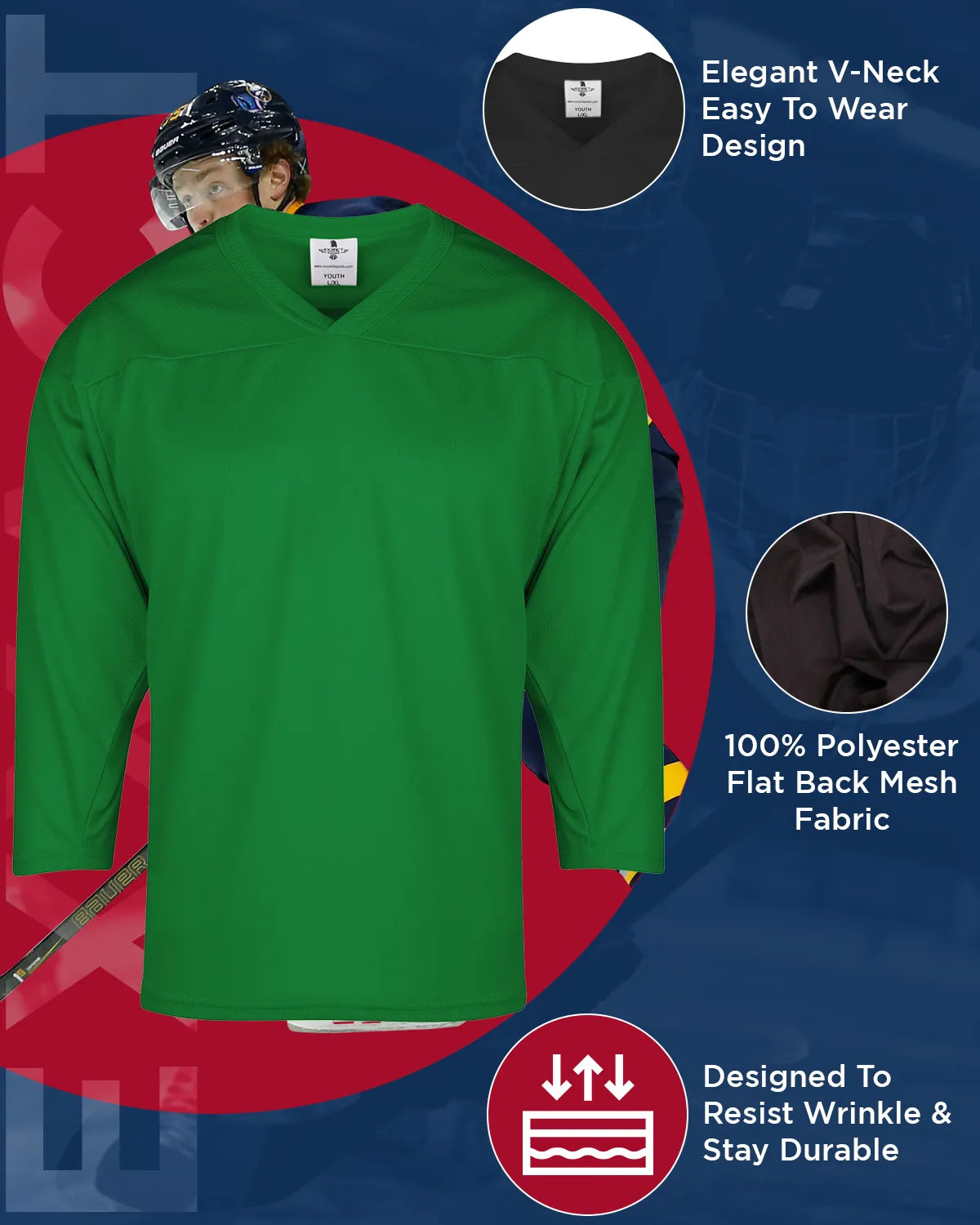 Exxact Sports Boys Hockey Practice Jersey - Dark Green