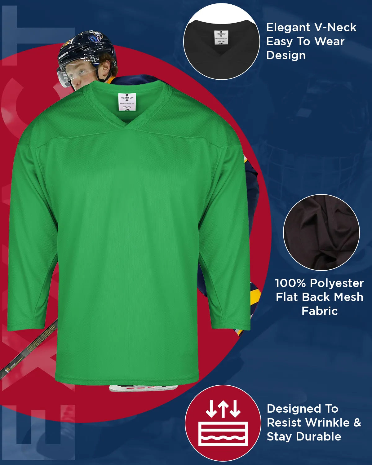 Exxact Sports Boys Hockey Practice Jersey - Green