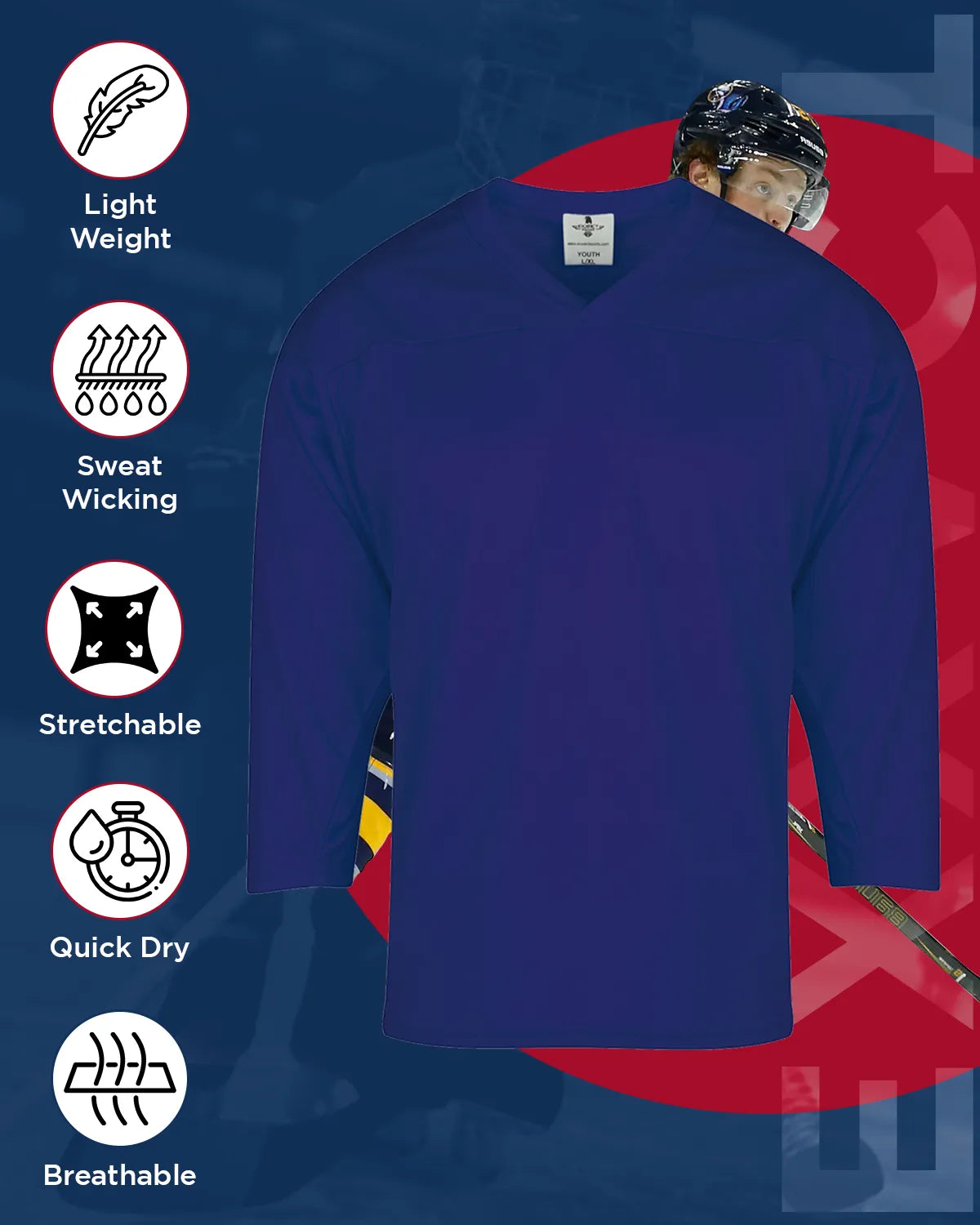 Exxact Sports Boys Navy Hockey Practice Jersey