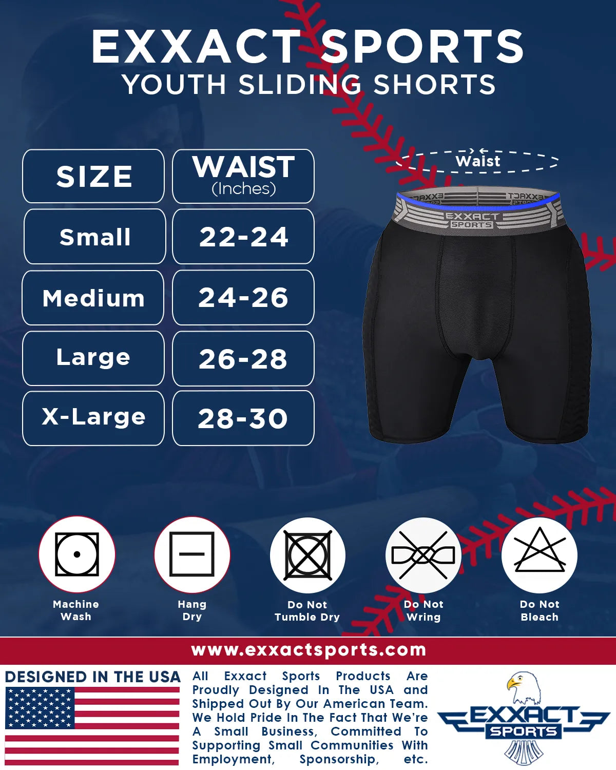 Exxact Sports Boys Padded Compression Sliding Shorts with Soft Athletic Cup - Flag