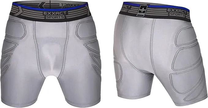 Exxact Sports Boy’s Padded Sliding Shorts with Hard Protective Cup - Black
