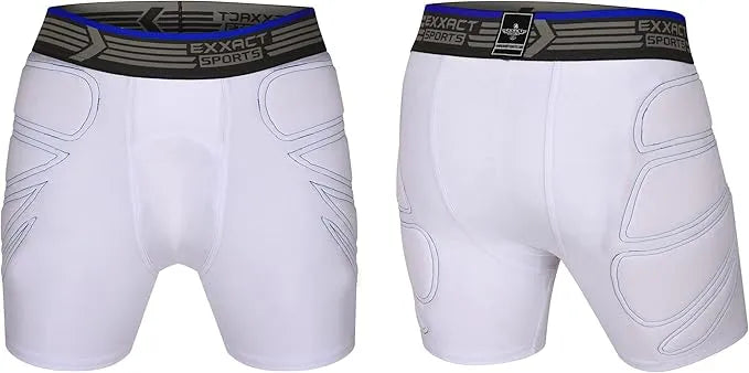 Exxact Sports Boy’s Padded Sliding Shorts with Hard Protective Cup - Black