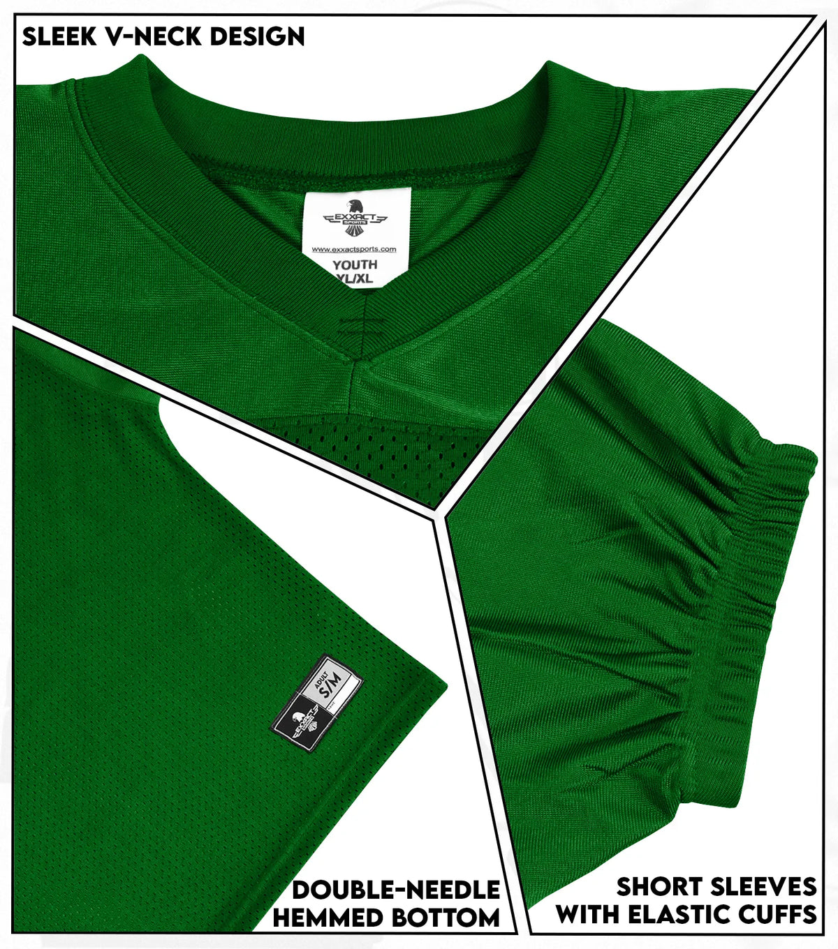 Exxact Sports Boys Youth Football Practice Jersey - Green