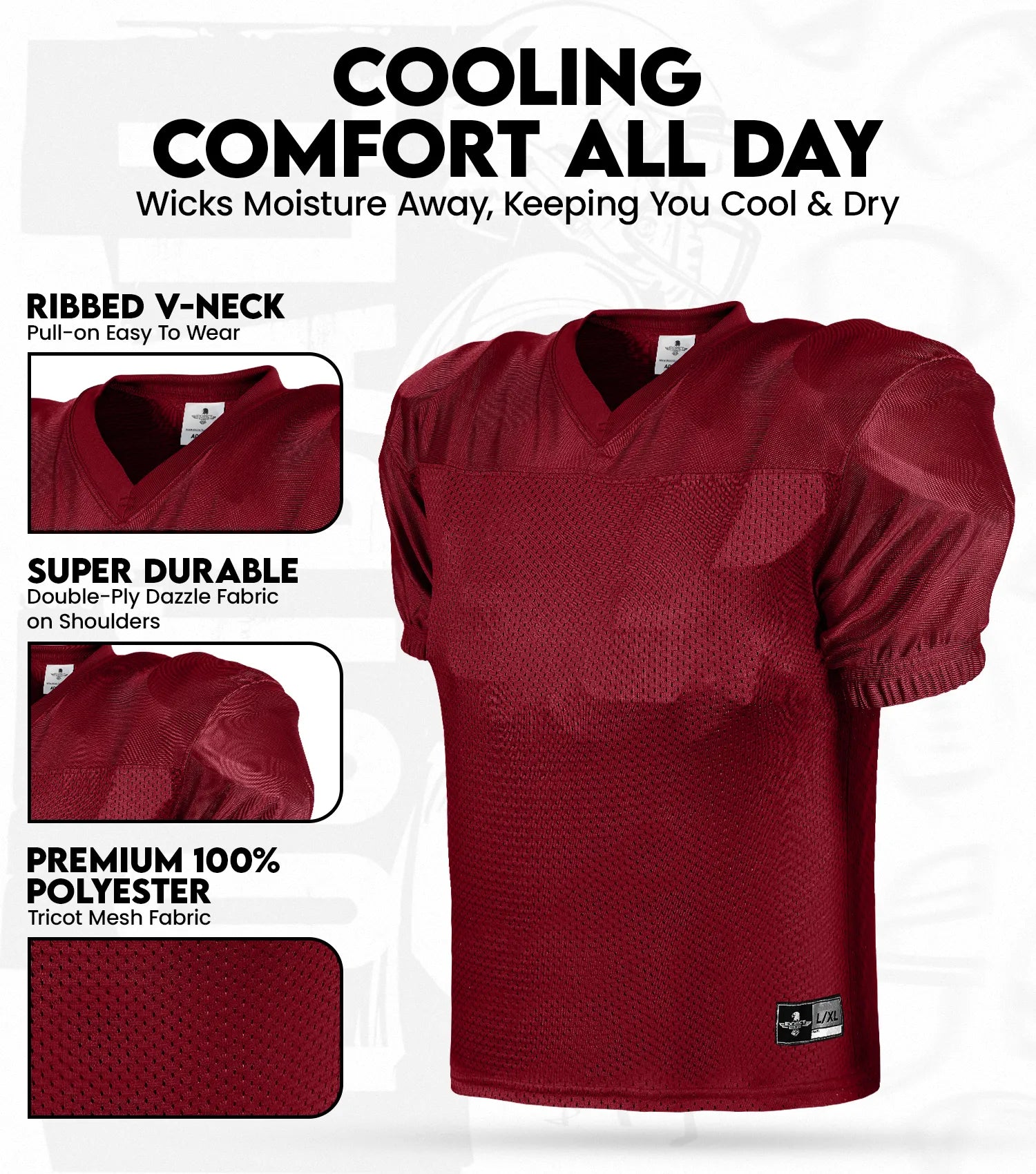 Exxact Sports Boys Youth Football Practice Jersey - Maroon