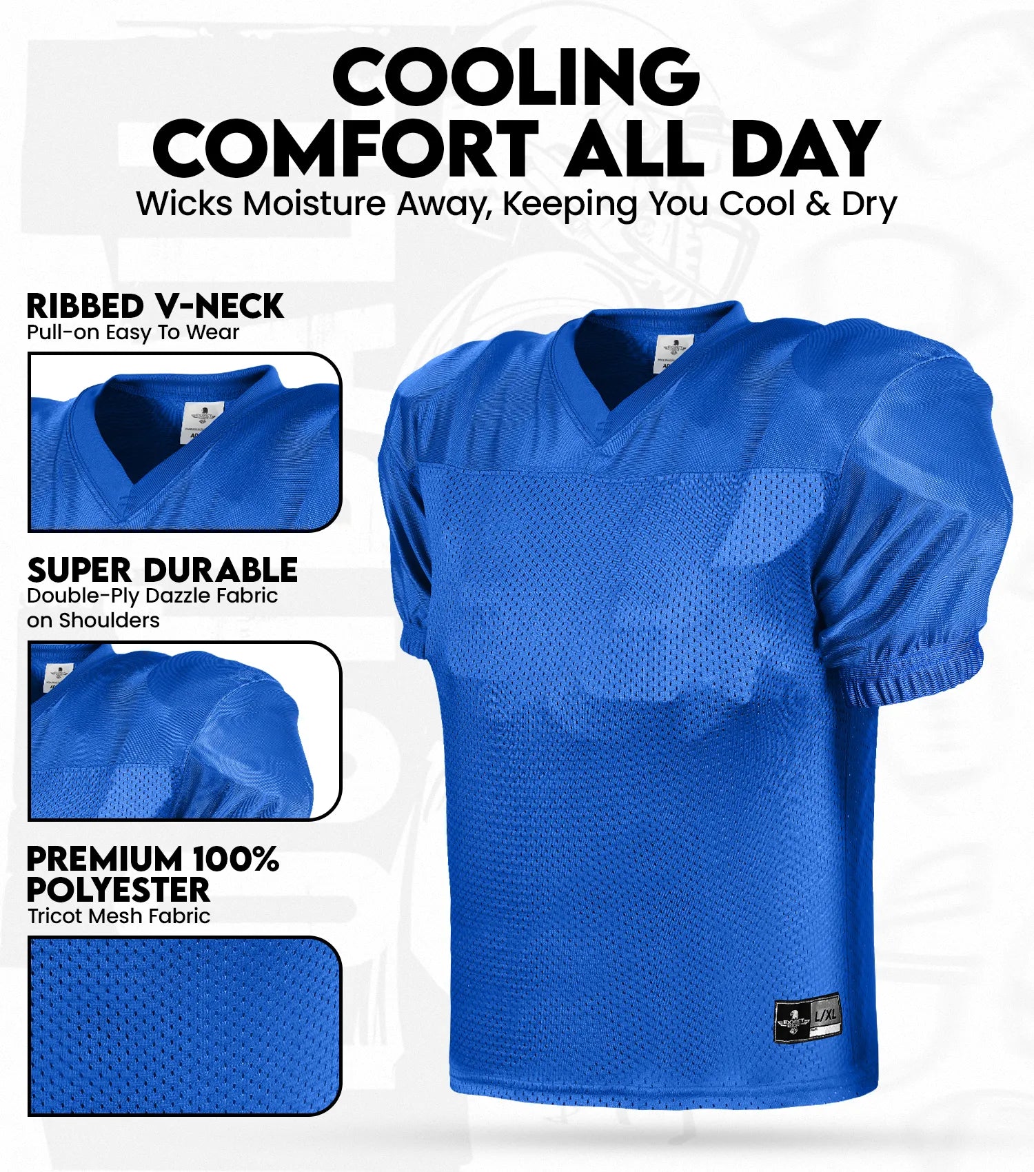 Exxact Sports Boys Youth Football Practice Jersey - Royal Blue