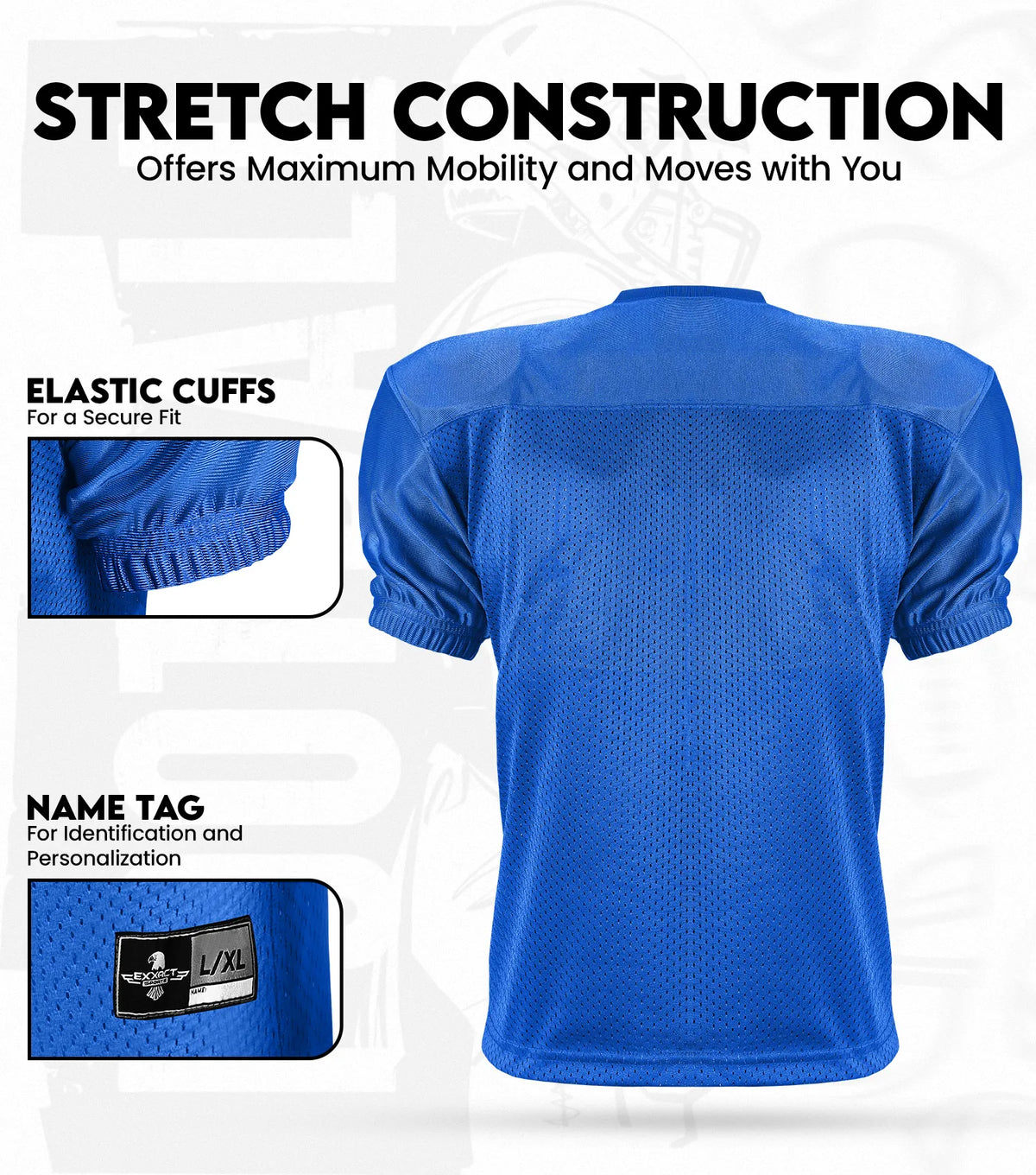 Exxact Sports Boys Youth Football Practice Jersey - Royal Blue